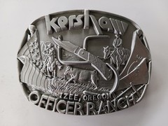 Vintage Kershaw Officer Ranch Fine Pewter Belt Buckle Made In USA # 11882