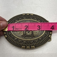 KDG Brass Western Oval Belt Buckle Personalized Letter ‘E’ Initial Adult Unisex