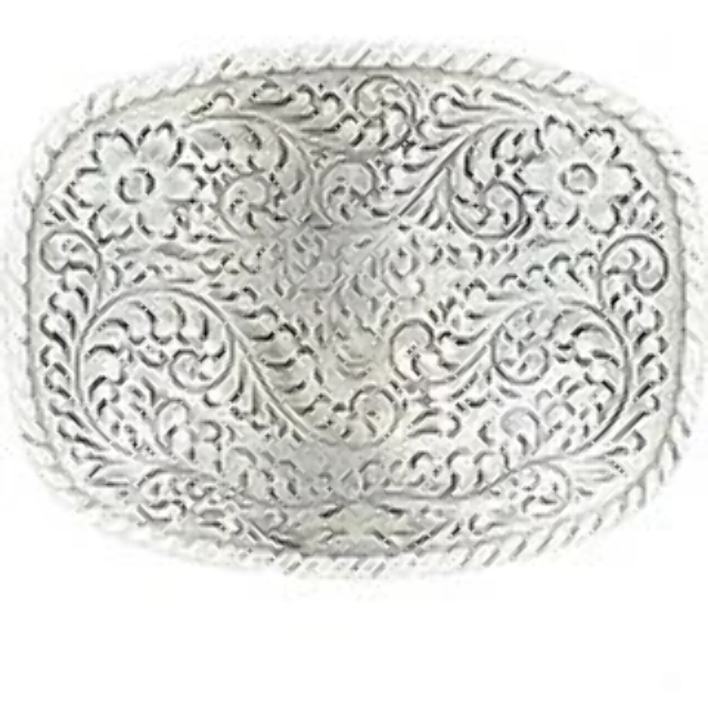 Nocona Men&rsquo;s Rectangle Silver Scroll Belt Buckle 37234