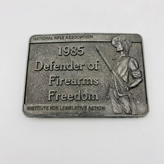 Defender of Firearms 1985 Freedom Silver Belt Buckle