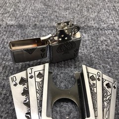 Antique Brushed Poker Belt Buckle with Lighter, Stock in US