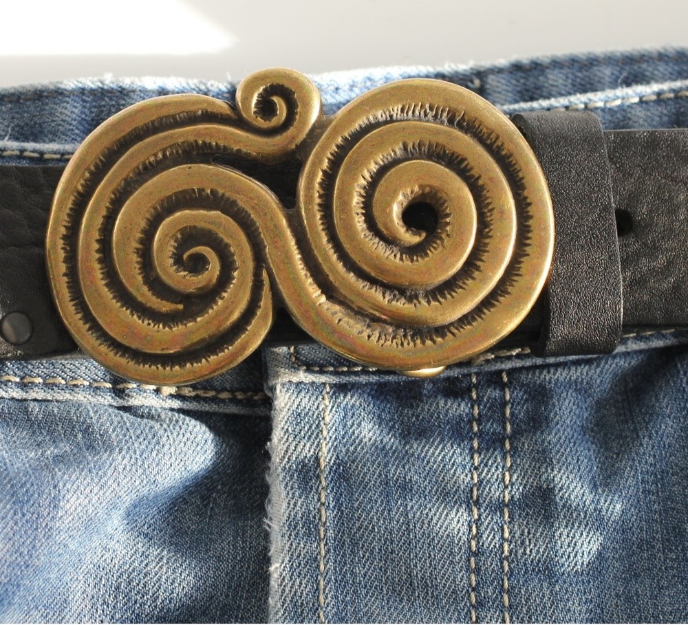 Belt buckle with spiral pattern belt buckle buckle 4 cm removable belt buckle