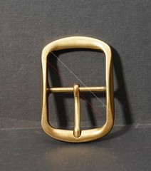 40mm Men Vintage Metal Brass Plated Western Leathercraft Center Bar Belt Buckle