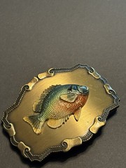 Vintage Bluegill Belt Buckle Fish Fisherman Fishing Panfish Outdoor 1970s Nice