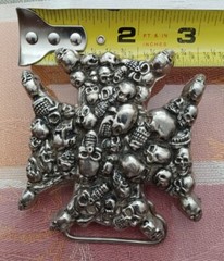 Skull & Cross Belt Buckle # 4640 Great American Products Texas Skulls