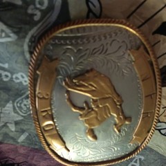 Men&rsquo;s Western Oval Belt Buckle Floral Engraved 2-Tone Antique 1.5in MPN 1973