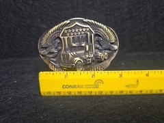American Trucker Unique Belt Buckle American York Trucker Bronze Tone