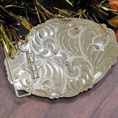 Saint jude San Judas Western belt Buckle Gold Silver Heavy gold silver
