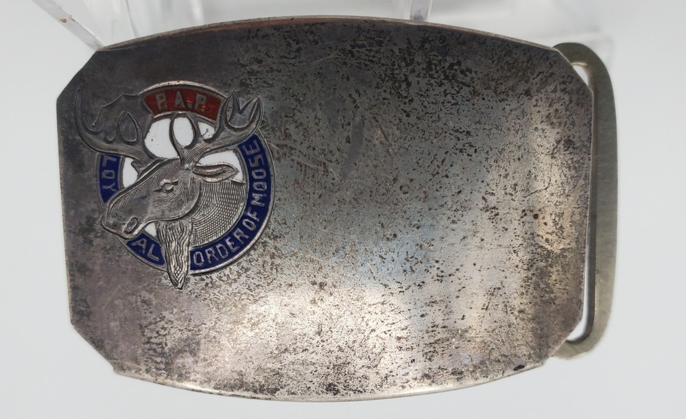 Vintage One of a Kind? Elgin AM Sterling Loyal Order Of Moose Belt Buckle 17g