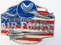 US Air Force USA Flag Jets Enameled Metal Belt Buckle New