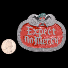 Expect No Mercy Skull Badge Special Forces Belt Buckle