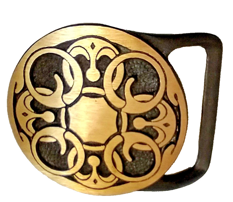 Tech Ether Guild « Baldric » Brass Belt Buckle 1975… New Old Stock Vintage