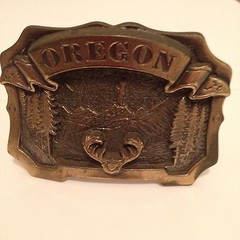 Oregon Brass Buckle by The Great American Buckle Co Serial No 162