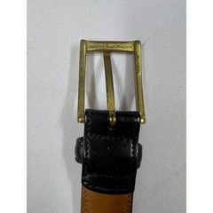 Brooks Brothers Mens Black Leather Belt Brass Buckle Size 36 Made in USA