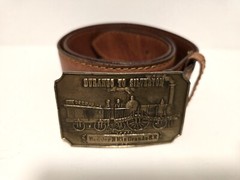 Vintage Durango to Silverton Belt Buckle Denver & Rio Grande RR & Cowhide Belt