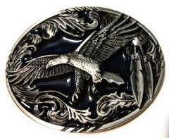 Classic Soaring EAGLE Antique Silver color BELT BUCKLE Full Metal Western USA
