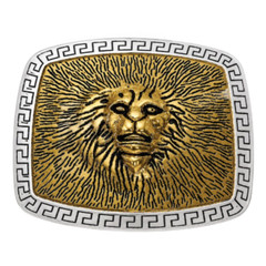 Lion Head Leo The King Gold Golden Fire Belt Buckle Boucle De Ceinture
