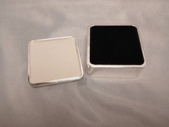 Seagul Tricket Box Enambled Black & White Silvertone Metal