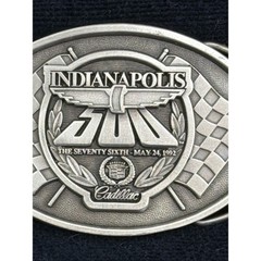 1992 Indianapolis 500 Belt Buckle Solid Pewter Limited Edition Cadillac 100/500