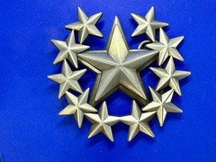 Eleven Five Pointed Star Cutout Silver Color Western Style LARGE Belt Buckle