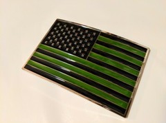 USA FLAG OD Green and Black belt buckle military army navy marines AF US Seller