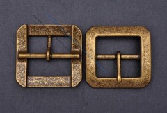 Sturdy Brass Rectangular Center Bar Pin Belt Buckle Replacement Fit 40mm Strap