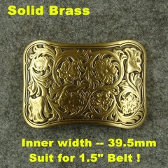 Heavy duty Solid Brass print Flowers Classical Men&rsquo;s Belt Buckles for 1.5&Prime; Belt