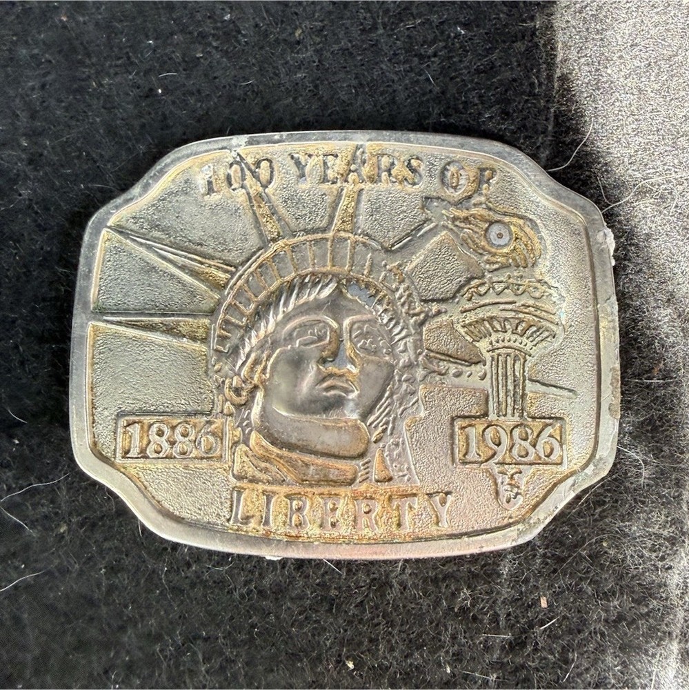 100 Years of Liberty 1886-1986 Statue of Liberty Metal Buckle Silver/Gold