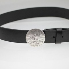 Round Graphic Belt Buckle, Modern Pattern, Stylish Accessory