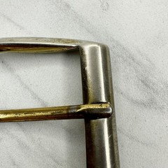 Vintage Silver Gold Tone Simple Rectangle Belt Buckle Fits 1.75&Prime; Belt