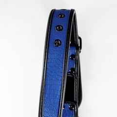 ZZRBVFH Alligator Grain PU Mens Harness Leather Suspenders Adjustable, Blue