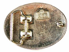 Cowboy Black Silvertone Broncho Busting Belt Buckle By W U.S.A. 32116
