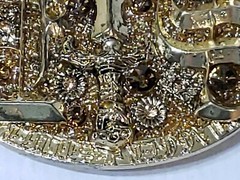Gold Plated Crystal Belt Buckle by SILVER DAGGER Mythical Dungeon Theme $295