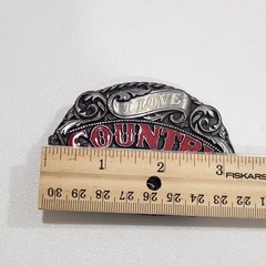 Vintage 1980s I Love Country Music Belt Buckle Metal Siskiyou Buckle Co 1988