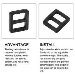 Bag Belt Glide Buckle (1cm/0.4&Prime;) 30Pcs, Plastic Adjustable Buckle Fasteners