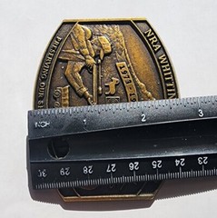 NRA Belt Buckle Whittington Center 15 Year 1973-1988 Hunting Shooting USA Bronze