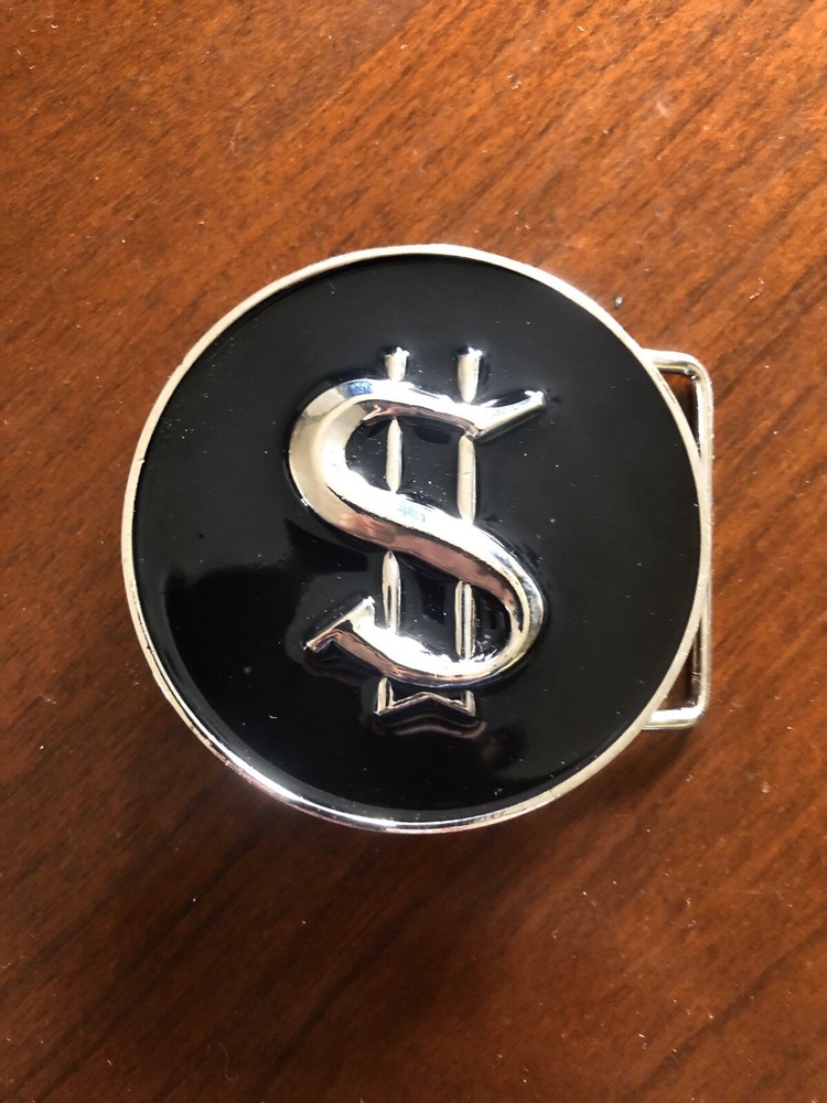 Round Money Sign Currency Funny Dollar Bar Joke Metal Unisex Men’s Belt Buckle