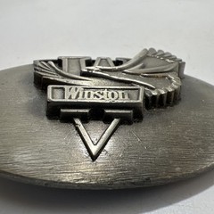 Vtg Winston Tobacco Advertising Flying Bald Eagle Belt Buckle Made In USA
