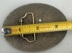 Old English / Gothic Initial “N” Bronze And Gold Tone Western Cowboy Belt Buckle