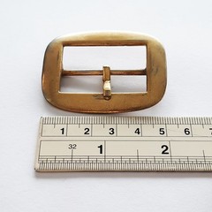 Vintage Gold-Tone Belt Buckle 40mm Pin Rectangle Shape School Uniform Hardware