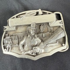 Vintage 90s Arroyo Grande Firefighters Belt Buckle 3&Prime; Limited Edition Made USA