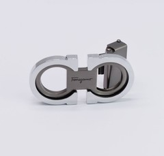 Salvatore Ferragamo Silver&Grey Gancini Belt Buckle For 1.38&Prime; Wide Leather Belts