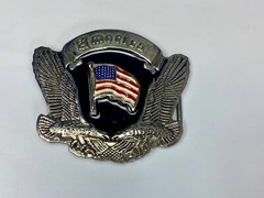 Patriotic America – Two Bald Eagles, United States Flag Cutout Belt Buckle