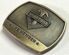 Vintage 1996 Handyman Club of America Life Member Belt Buckle