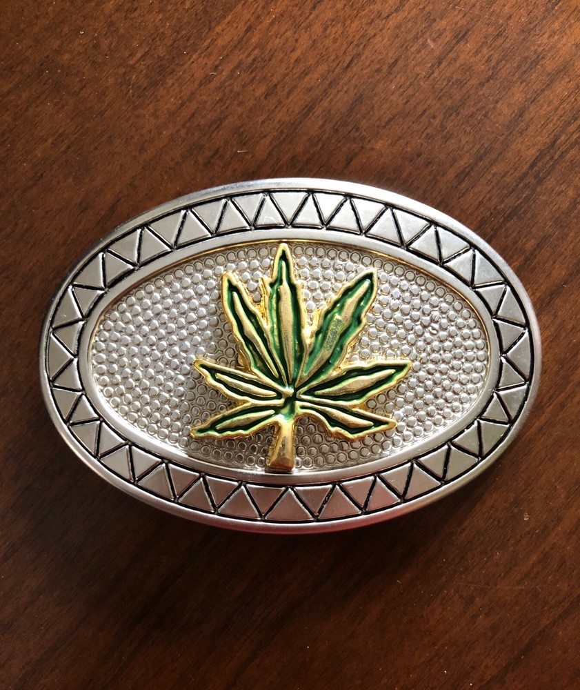 Marijuana Leaf Pot 420 Drugs Smoking Cannabis Metal Unisex Men’s Belt Buckle