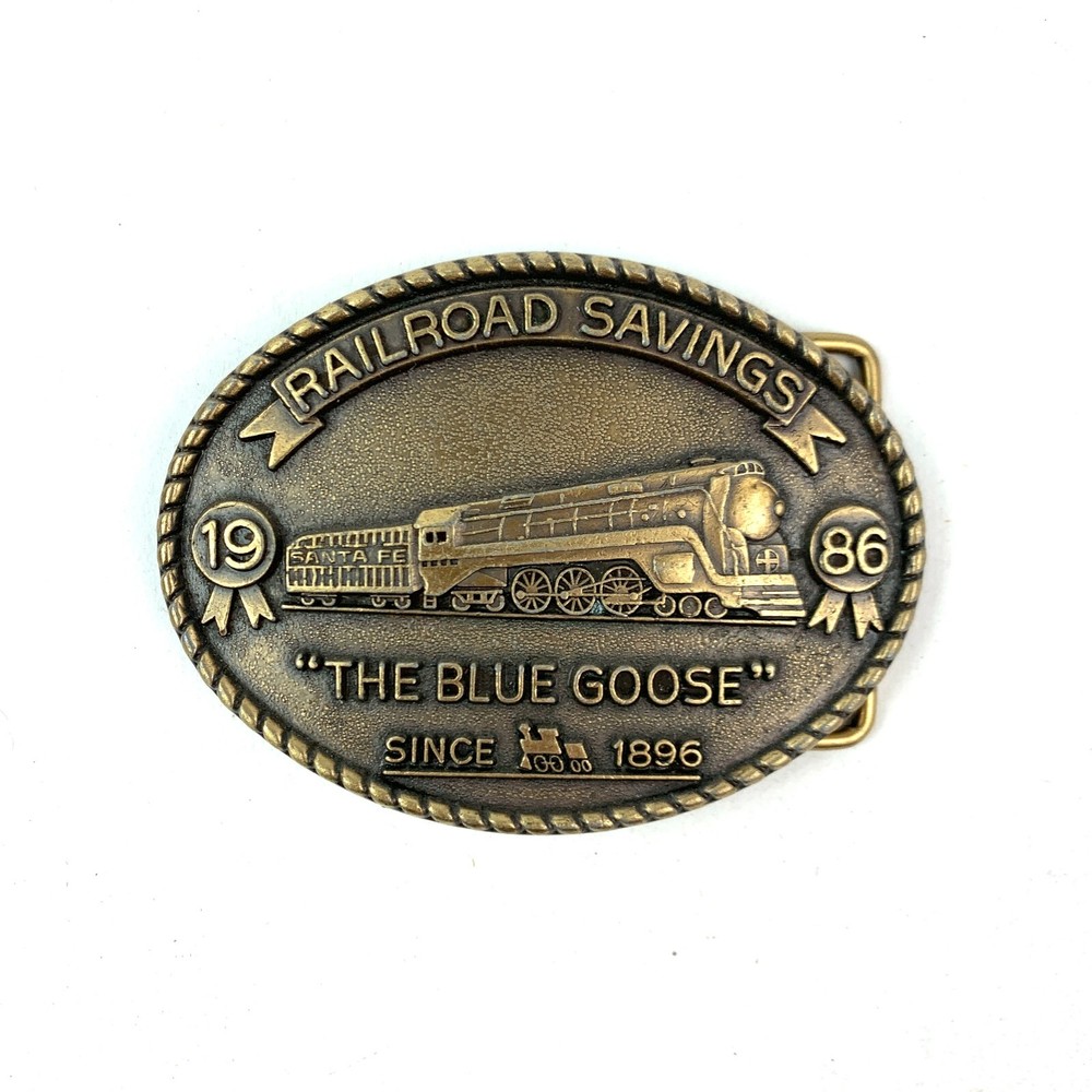 Railroad Savings The Blue Goose Since 1896 Metal Collector&rsquo;s Belt Buckle