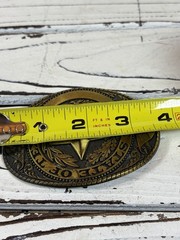 VTG Tony Lama Texas State Series Belt Buckle Solid Brass Lone Star State SEAL