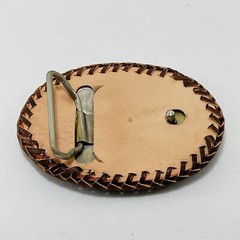 Cannabis Weed Marijuana Plant Leaf Belt Buckle Leather Whipstitch Texture Hippie