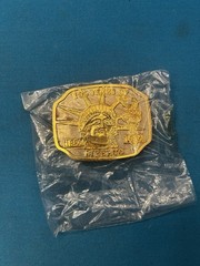 Silver Metal Embossed Plate Belt Buckle – Nebraska USA Football