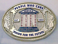 U.S. Navy Public Works Center Belt Buckle (Solid Brass, Silver) Hand Painted